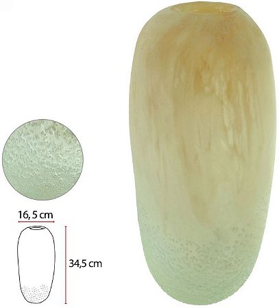 Vaso Decorativo Vidro Bege 34,5cm