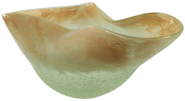 Vaso Decorativo Centro De Mesa Vidro Bege 18cm