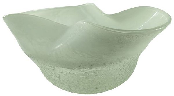 Vaso Decorativo Centro De Mesa Vidro Branco 18cm