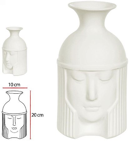 Vaso Decorativo Porcelana Branco 20cm