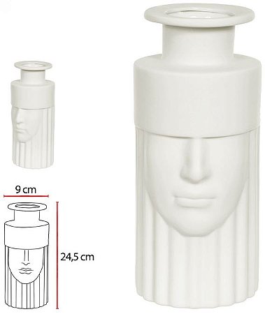 Vaso Decorativo Porcelana Branco 24,5cm
