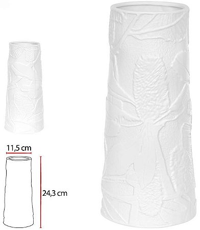 Vaso Decorativo Porcelana Branco 24,3ccm