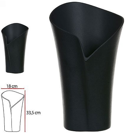 Vaso Decorativo Porcelana Preto 33,5cm