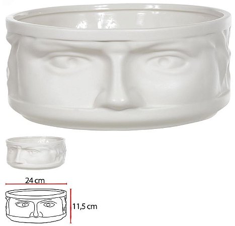 Vaso Decorativo Centro De Mesa Porcela Branco 11,5cm