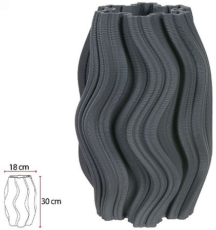Vaso Decorativo Ceramica 3D Chumbo 30cm