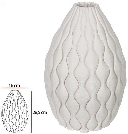 Vaso Decorativo Ceramica Branco 28,5cm