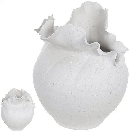 Vaso Decorativo Ceramica Branco 28cm