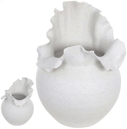 Vaso Decorativo Ceramica Branco 28cm