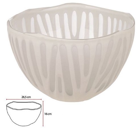 Vaso Decorativo Vidro Branco 16cm