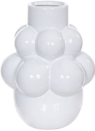 Vaso Decorativo Ceramica Branco 21,5cm