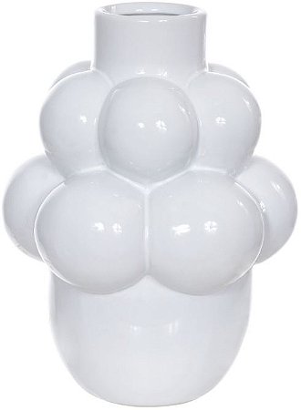 Vaso Decorativo Ceramica Branco 27cm