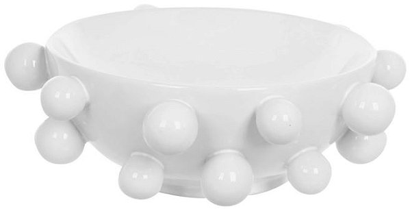Vaso Decorativo Centro De Mesa Ceramica Branco 11cm