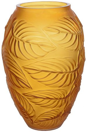 Vaso Decorativo Vidro Ambar Fosco 33cm