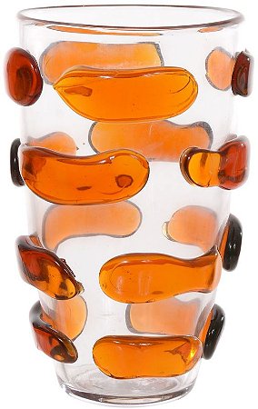 Vaso Decorativo Vidro Transparente Ambar 25,5cm