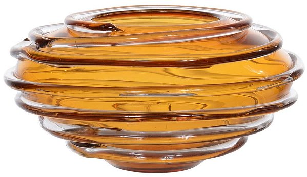 Vaso Decorativo Vidro Ambar 14cm