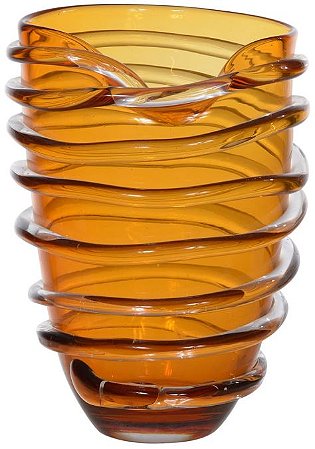 Vaso Decorativo Vidro Ambar 28cm
