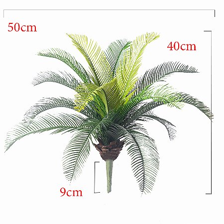 Planta Artificial Palmeira Cycas para o Jardim, Casa, 40cm