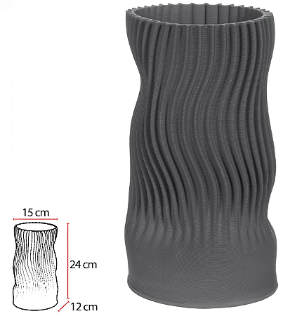 Vaso Decorativo Ceramica 3D Chumbo 24cm