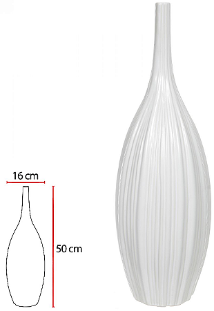 Vaso Decorativo Ceramica Branco 50cm