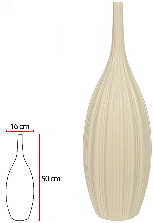 Vaso Decorativo Ceramica Bege 50cm