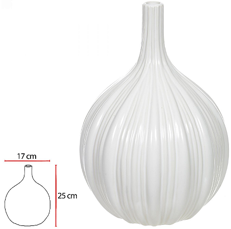Vaso Decorativo Ceramica Branco 25cm