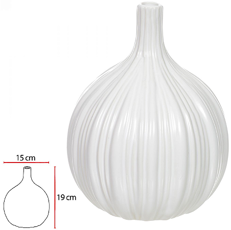 Vaso Decorativo Ceramica Branco 19cm