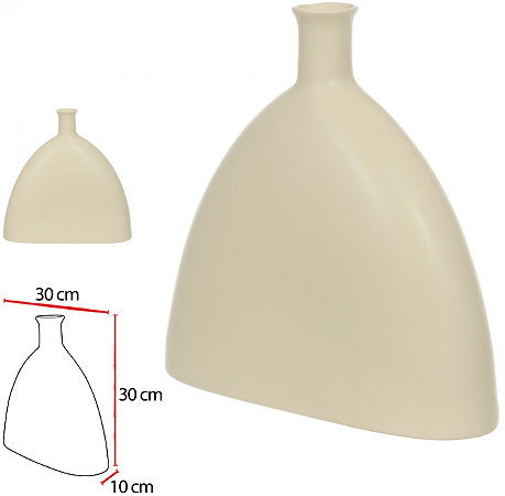 Vaso Decorativo Ceramica Bege 30cm