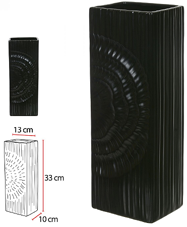 Vaso Decorativo Ceramica Preto 33cm