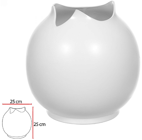 Vaso Decorativo Ceramica Branco 25cm