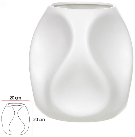 Vaso Decorativo Ceramica Branco 20cm