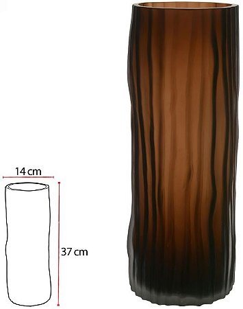 Vaso Decorativo Vidro Marrom 37cm
