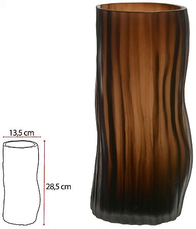 Vaso Decorativo Vidro Marrom 28,5cm