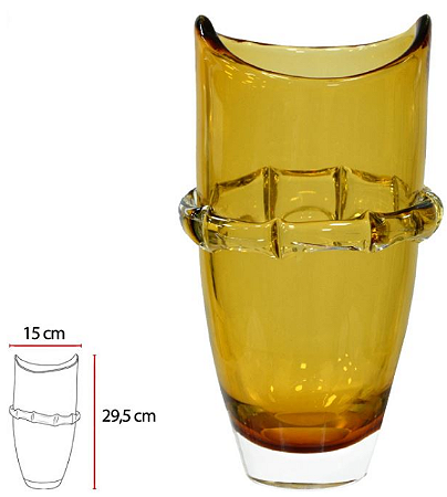 Vaso Decorativo Vidro Ambar 26,5cm