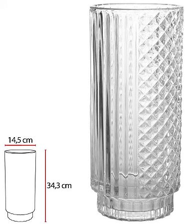 Vaso Decorativo Vidro Transparente 34,3cm