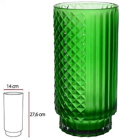 Vaso Decorativo Vidro Verde Fosco 27,6cm