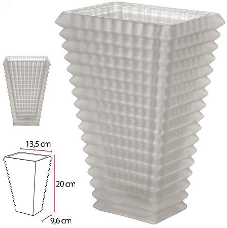 Vaso Decorativo Vidro Cristal Transparente Fosco 20cm