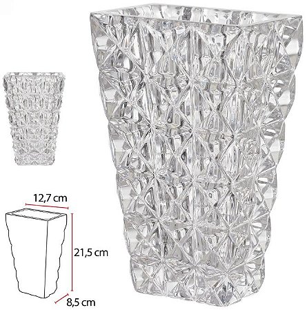 Vaso Decorativo Vidro Cristal Transparente 21,5cm