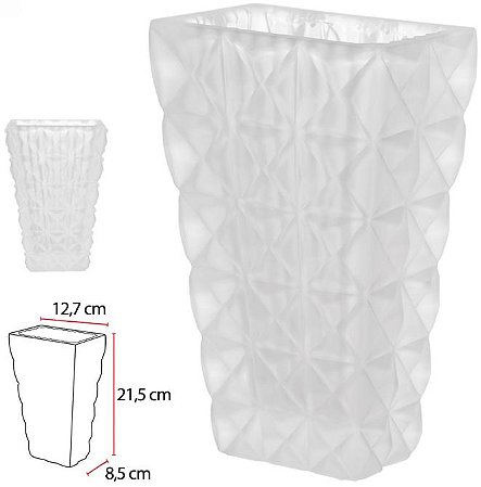 Vaso Decorativo Vidro Cristal Transparente Fosco 21,5cm