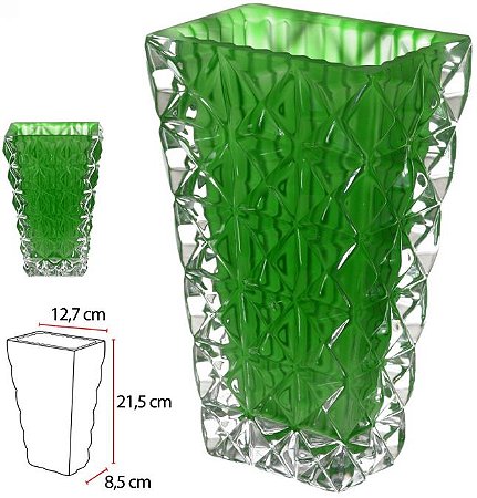 Vaso Decorativo Vidro Cristal Verde 21,5cm