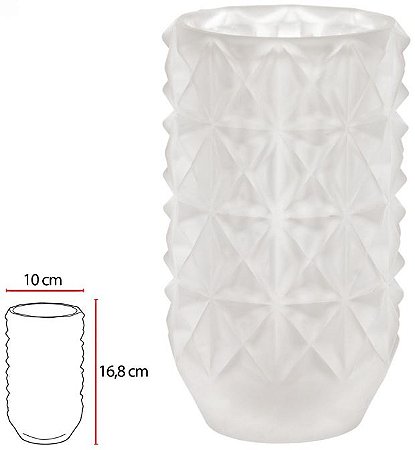 Vaso Decorativo Vidro Cristal Transparente Fosco 16,8cm