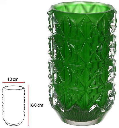 Vaso Decorativo Vidro Cristal Verde 16,8cm