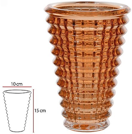 Vaso Decorativo Vidro Cristal Laranja 15cm