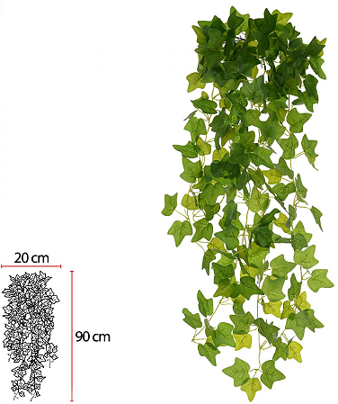 Planta Artificial Folhagem Hera Pendurar Real Toque X228 Verde 1m