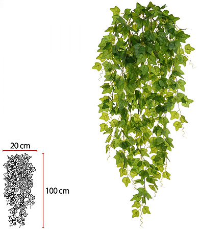 Planta Artificial Folhagem Hera Pendurar Real Toque X355 Verde 1,1m