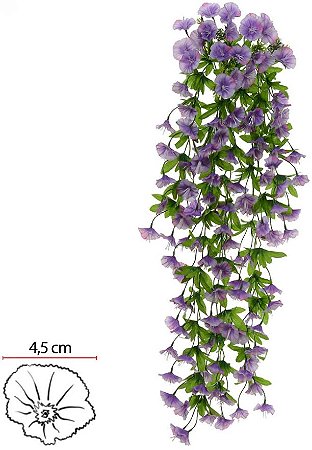 Planta Artificial Folhagem Petunia Pendurar X118 Lilas 85cm