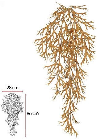 Planta Artificial Folhagem Chifre De Veado Pendurar X95 Palha Outono 76cm