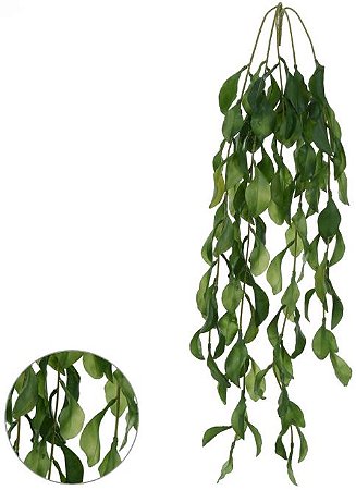 Planta Artificial Folhagem Dischidia Pendurar X97 Verde 2T 80cm
