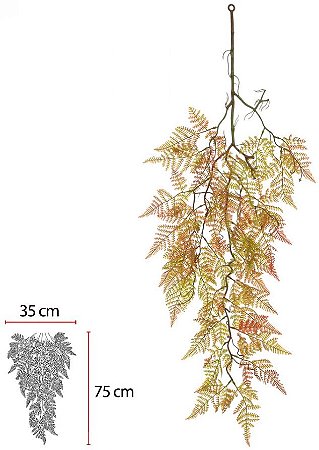 Planta Artificial Folhagem Samambaia Pendurar X33 Verde Outono 90cm