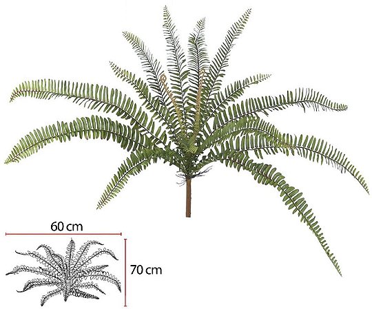 Folhagem Artificial Samambaia X16 Verde 65cm