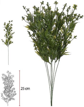 Planta Artificial Samambaia X55 Verde Escuro 55cm